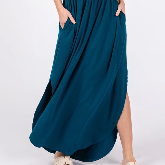 NWOT Deep Blue Maxi Skirt - Picture 1 of 7